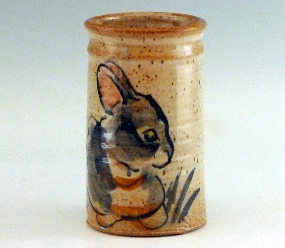 Tall mug with bunny design by Frank Gosar